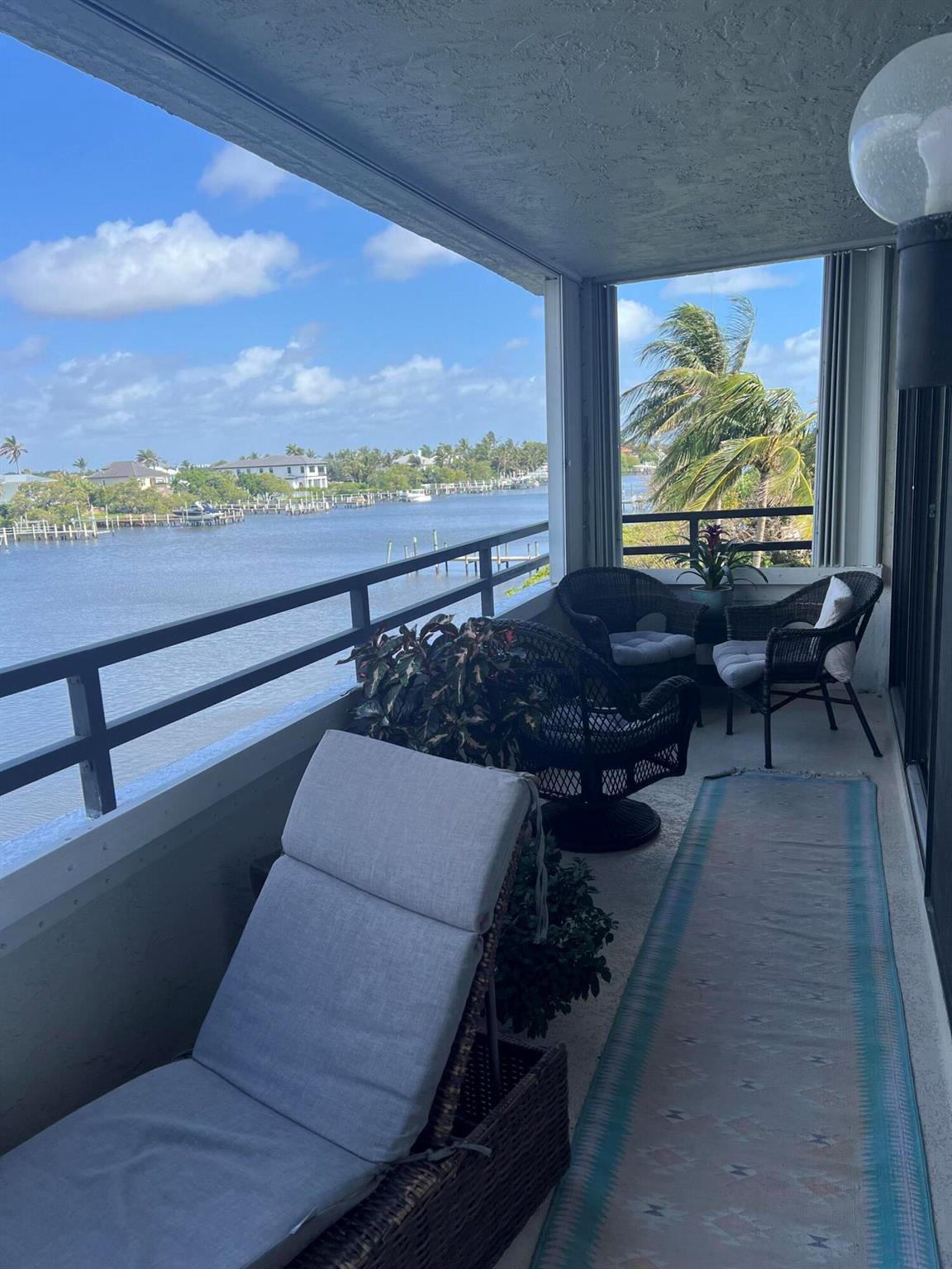 Welcome to your beach oasis at 3555 S Ocean Blvd #315, South Palm Beach FL! This stunning 2-bedroom, 2-bathroom, beautifully furnished condo offers breathtaking intercoastal views. The spacious living area is perfect for entertaining or just relaxing with a good book. There is a modern kitchen featuring stainless steel appliances and granite countertops, and a small breakfast nook area, great as an office space too. The master suite boasts a luxurious en-suite bathroom and walk-in closet. Enjoy the ocean breeze from your private balcony. The building offers resort-style amenities including a pool, fitness center, and direct beach access. 1/3 mile from the Eau and Publix. Don't miss this opportunity to live the ultimate beach lifestyle! 3 months minimum