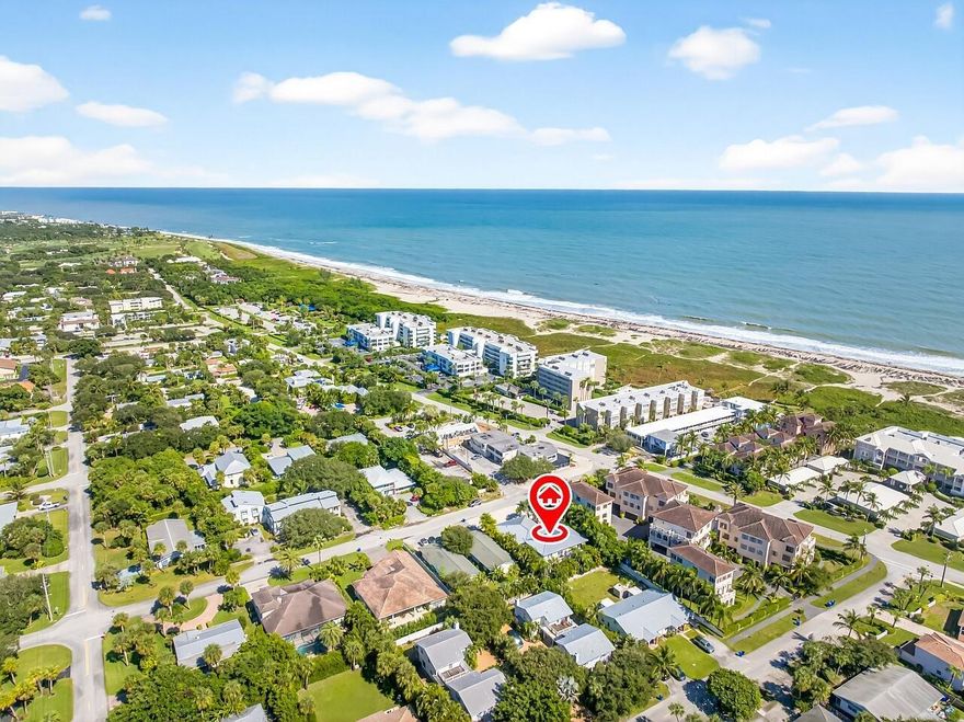 This beautiful 2/2 condo, ''Sea Side Cottage'', is located steps from Vero's most expansive beach with a beach access a few doors down! The extensive improvements include: impact windows, tile plank flooring, smooth ceilings w/ recessed LED lighting, soundproof insulation & noise-deafening sheetrock (walls & ceiling), a water sanitization/purification system, leak detection system, a sleek & modern kitchen w/ SS appliances, Modico cabinetry & quartz countertops, wine bar & custom touches in both bathrooms! See full feature list. Walk home after a day at the beach & enjoy the private outdoor shower & convenience of being within walking distance to popular restaurants, too!