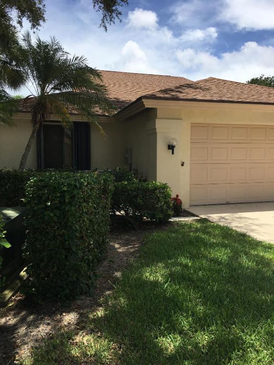 Lowest priced home in River. Not a short sale or foreclosure! DiVosta Built. Spacious Great Room 3 bedrooms 2 full bathrooms split floor plan with 2 car garage. Beautifully landscaped private backyard and side yard, with room for pool and secured with gate. Perfect for the safety of you pet. A block out your door to large community pool and tennis courts. Minutes away to Dog friendly Jupiter Beach. Must See Make Offer!