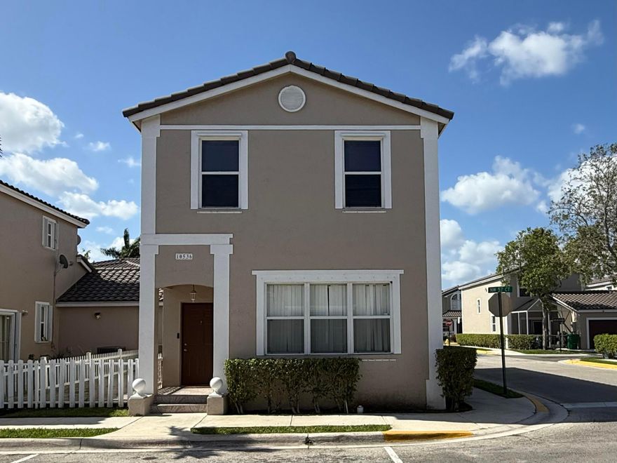 Corner townhouse in highly sought-after Cinnamon Crossing. This spacious 3-bedroom, 2.5-bath home features a 2-car garage and an open layout ideal for everyday living and entertaining. The large eat-in kitchen offers granite countertops, a center island, and ample space. Upstairs, the primary suite includes a large walk-in closet. Key West-style architecture adds to the home's appeal. Enjoy a beautifully landscaped community with a pool, park, and playground. Low HOA fees and walkable to top-rated A+ schools, including Stoneman Douglas High School, with shopping, dining, and recreation just minutes away. Professional Photos coming soon.