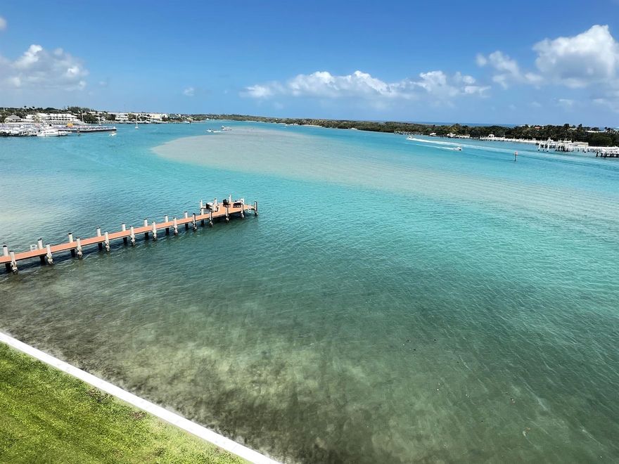 Choice end unit on top floor! One of the best waterfront views in Jupiter/Tequesta, Florida! Condo unit has been recently renovated with new paint, balcony screen and decking, several new appliances, new water heater and lighting. Amenities include pool, clubhouse, private fishing pier, shuffleboard courts, lake and fabulous intracoastal waterfront and ocean views. Prime parking space immediately adjacent to covered canopy and elevator lobby.Easy access to Publix, CVS Pharmacy and excellent restaurants and shopping across from the community entrance, Full service marina located 1/4 mile north of the community. Popular sandbar for boat/kayaking/wind boarding immediately adjacent to property. Local beaches/parks include Coral Cove Park and Lighthouse Park (Jupiter Lighthouse).
