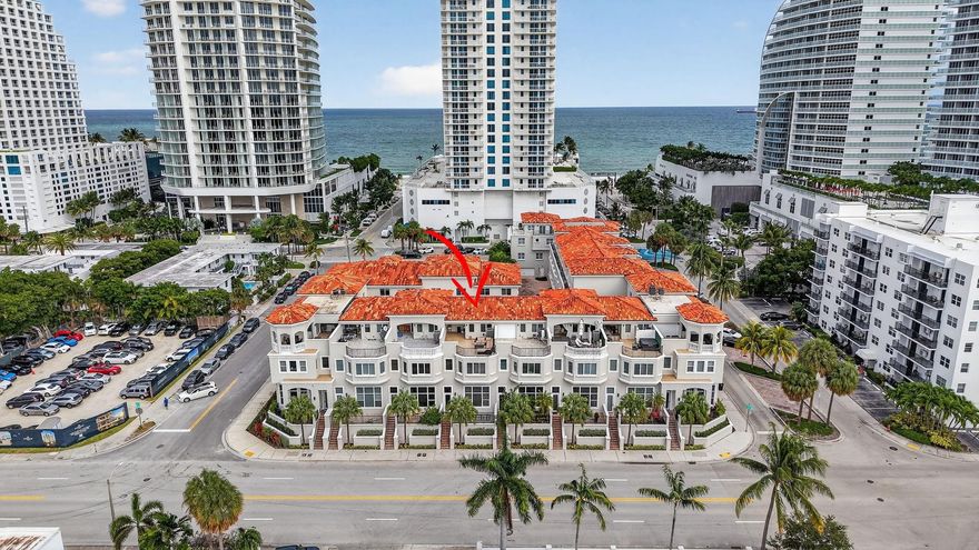 Best Value on Ft. Laud. Beach! This stunning 4-level townhouse is perfectly situated in the highly desirable area of Ft. Lauderdale Beach, just one block from the beautiful blue ocean & walking distance to the finest restaurants. Minutes from Las Olas Blvd this spacious residence offers over 3,000 sq. ft. of luxurious living space with private elevator, 2-car garage, and secure gated entry. The 1st floor features a 2-car garage & laundry area, 2nd floor offers a bright living room, dining, breakfast area, and gourmet kitchen complete with new Kitchen-Aid appliances & digital refrigerator, 3rd floor hosts the primary suite along with 2 guest bedrooms & baths. The 4th floor includes an additional guest suite & rooftop terrace. Has a community pool, as well!