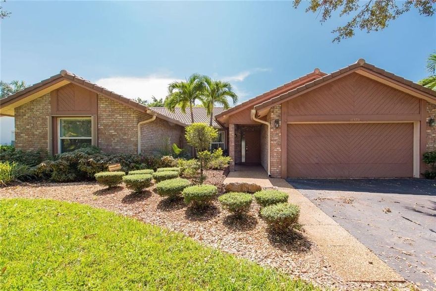 Upgraded 4/2 pool home in heart of Coral Springs, & w/in walking distance to desirable schools! Upgrades include updated kitchen w/ granite counters/raised panel cabinets; redone bathrooms w/ master boasting vanity w/ bamboo & quartz finish; diagonal tile in common area &  brand new wood-look tile in bedrooms; chemless freshwater pool; accordion shutters throughout & more. Enjoy the custom, open floor-plan, over sized family room, french doors leading to private backyard & fenced pool & more! No Hoa!