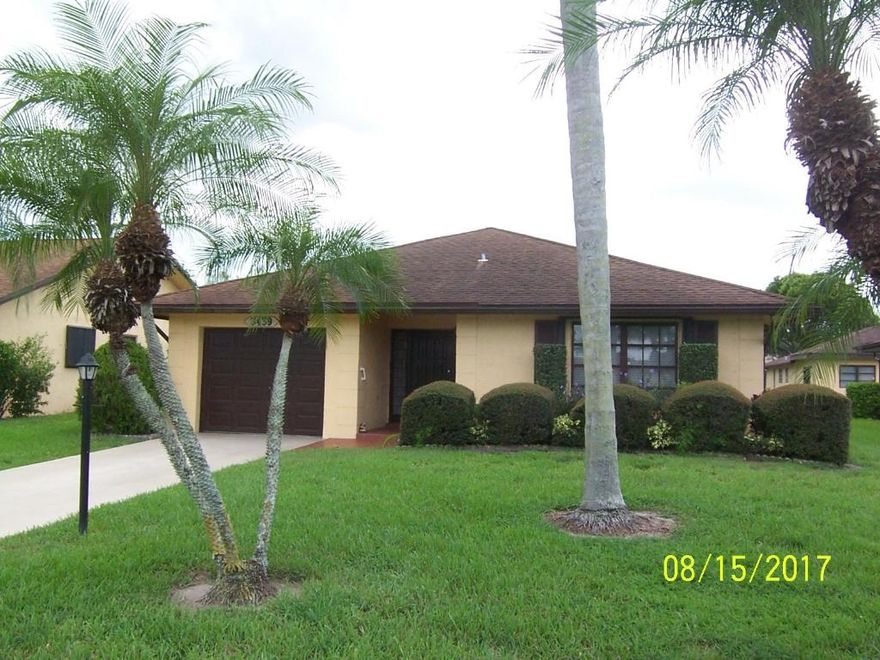 Live the Florida Lifestyle! Come see this great single family detached CBS home in an active 55+ community with many amenities. Huge 24' A/C Florida Room adds extra living space. Accordion Hurricane Shutters are installed for ease and convenience. This community features a clubhouse with a resort style pool & spa. Tennis courts and exercise room complete the picture. Shopping and restaurants are also nearby.