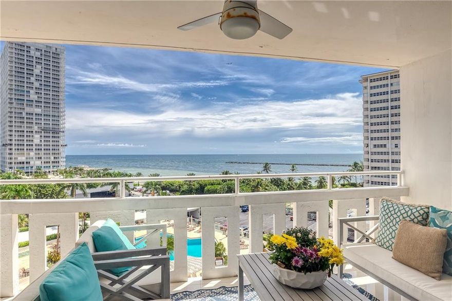 Live the Life @ the Beach! Nothing to See but Ocean,Cruise Ships,Yachts,Palm Trees & Beach. Doesn't get much better. Best Sq.Foot Priced,Large 2 Bed/2 Baths in Ultimate Neighborhood. Access to Prvt Beach where you can sit under your Umbrella & Watch Mega Boat Traffic, or Stroll Dwn the Broadest Beach in City. Paddle Board, Surf, Swim, or just Relax.Beautiful Apt Completely Redone with Stunning White Porcelain Tile. Impact Sliding Doors from Lvng Rm & Master to Massive Balcony. Spacious, Open Kitchen, complete w/ NEW Bosch Appliances, White Quartz counters. Wake Up to Serene, Blue Water Views in your Master Suite, Equipped w/Floor to Ceiling Sliding Doors. Enjoy Relaxing in your Jet Tub or Custom Walk in Shower. Guest Bedrm is large enough for 2 Queen Beds. Covered Parking. 24 Hr Guard.