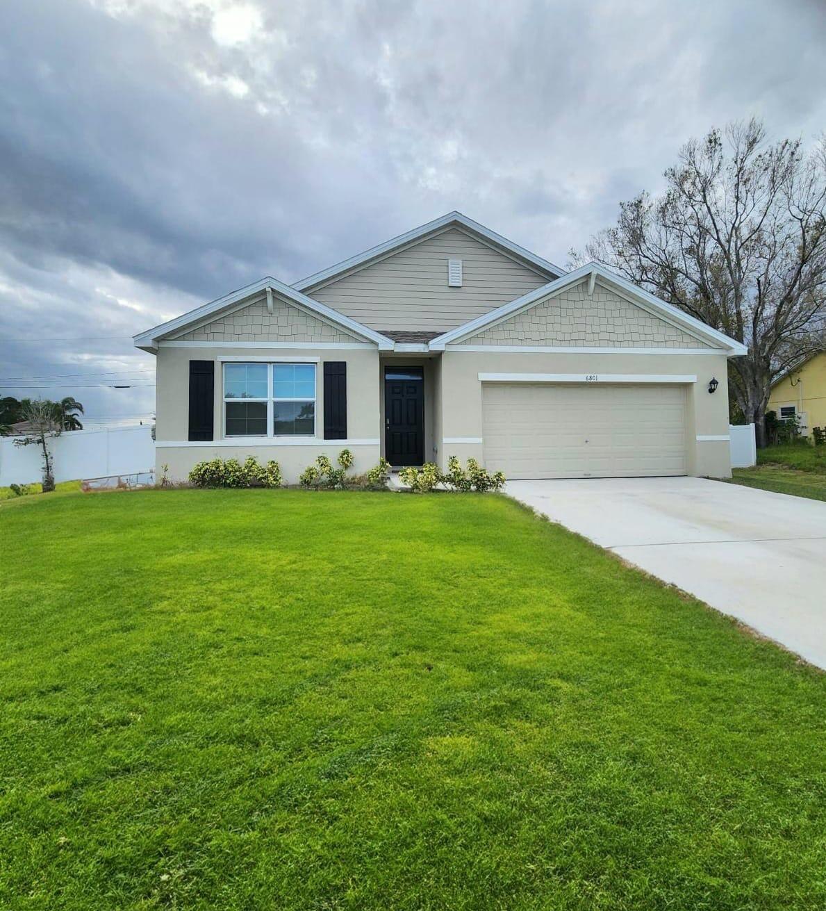 For Rent - Modern 4BR Home in Port Saint Lucie!Discover this stunning 2023-built Cali Extended model on a spacious corner lot! This 4-bedroom, 2-bathroom home offers a bright, open floor plan with a large kitchen island, stainless steel appliances, and elegant sand tile flooring throughout (except bedrooms). The primary suite features an oversized walk-in closet and extra linen storage. Enjoy a fully fenced backyard, covered porch with pavers, and additional storage shed. Smart Home package included! No HOA, with plenty of space for a future pool. Don't miss this rental opportunity!