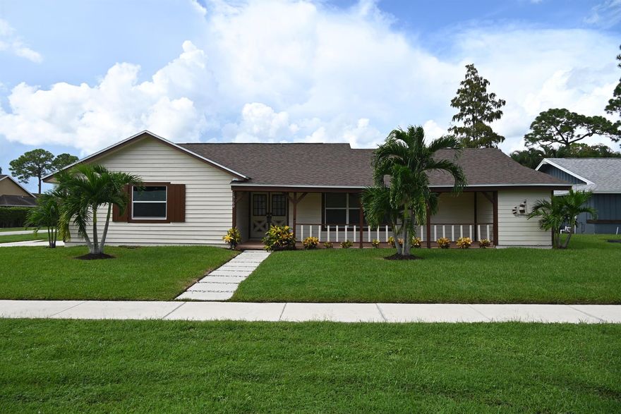 You have been waiting for this one to come along. It's Florida living at it's finest... This move in ready 3 bdrm 2 full baths home is in the heart of Wellington.  This home has a new roof, remodeled kitchen, new bathrooms, new custom closest and a large screened in patio.  This home is on a corner lot with an oversized fenced yard in a very desirable neighborhood same owner for the past 19 years.  Walking distance to schools, shops, restaurants and is close to the Polo Grounds