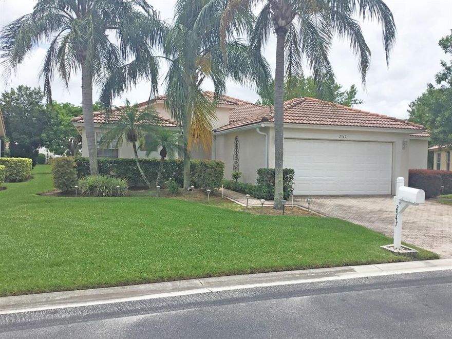 Beautiful lakefront home in the resort style community of River Bridge. Move in ready and very well maintained, this one owner home has been used only as a seasonal residence. This home features a large open floor plan with soaring cathedral ceilings, a chefs kitchen with quarts counter tops and custom wood cabinets and separate family and living rooms. The large master suite features a sitting are overlooking the lake, his and hers closets and grand master bath. Lake views from almost every window. Garage is extra long, 18'x27'. This home is located in a beautifully maintained, gated community which offers its residents many amenities such as a beautiful clubhouse, 2 heated swimming pools, a spa, kiddie pool and playground, tennis courts, basketball courts, fitness center and much more Beautiful lakefront home in the resort style community of River Bridge. Move in ready and very well maintained, this one owner home has been used only as a seasonal residence. This home features a large open floor plan with soaring cathedral ceilings, a chefs kitchen with quarts counter tops and custom wood cabinets and separate family and living rooms. The large master suite features a sitting are overlooking the lake, his and hers closets and grand master bath. Lake views from almost every window. This home is located in a beautifully maintained, gated community which offers its residents many amenities such as a beautiful clubhouse, 2 heated swimming pools, a spa, kiddie pool and playground, tennis courts, basketball courts, fitness center and much more. The low HOA fee includes: 24 hour manned gate entrance, landscaping and lawn maintenance for both your front and back yard. River Bridge is centrally located just minutes from the Turnpike, I-95, Wellington, Downtown West Palm Beach, area beaches and 3 international airports.