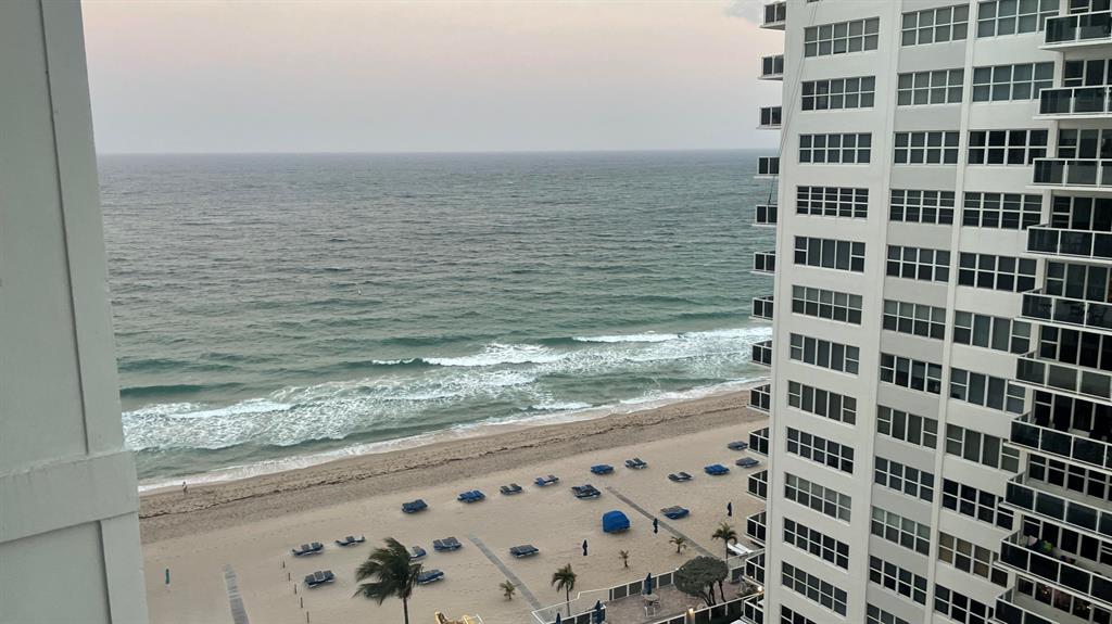 Spectacular Ocean views from living and bedroom areas Specious 1 Bedr. 1.5 Bath, Large balcony that overlooks the ocean and part of the beach, Washer and Dryer in unit, secure lobby manned 24x7, on-site management office. The building sits directly on the sand which means you walk out of the building and onto the beach. Some of themany conveniences of this unit include extra storage on the same floor, high-speed WiFi, and extended cable w/HBO along with water, sewer, trash removal, and monthly interior pest control. The building is located in the center of the Galt Ocean Mile which makes shopping, dining, entertainment, and banking all within walking distance, it features an Oceanside pool with sunning deck, grilling-picnic area, fitness center. A MUST SEE!!!