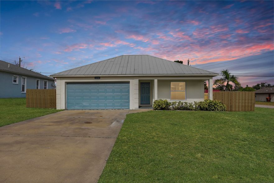 This one hits different. Fully taken down to the studs and rebuilt, with a new shingle roof to be installed prior to closing,  this 3 bedroom, 2 bath Vero Beach home delivers the feel of new construction without the wait. 1,124 sq ft with a layout that actually makes sense, open living and dining that flows right into the kitchen, and a primary suite with its own bath. Everything has been redone, giving you a clean, updated, move in ready space from top to bottom. Two additional bedrooms offer flexibility for guests, a home office, or both. Located close to shopping, dining, parks, and major roadways, making everyday living easy. A smart buy for a primary home, seasonal place, or investment.