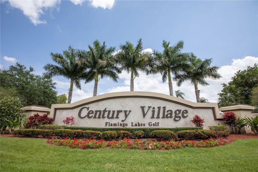 NEWEST SECTION- 2 beds 1.5 bathrooms - Elevator - Washer and dryer included- Unit needs TLC - Great opportunity to own in Century Village, a great 55+ community that offers: Pools, tennis, clubhouse, movies, shows, classes and much more. Courtesy transportation, 24/7 security. Great shopping and dinning area.NO RENTALS allowed for the first 2 years of ownership. Water, cable, insurance, roof and internet included in the association fee.