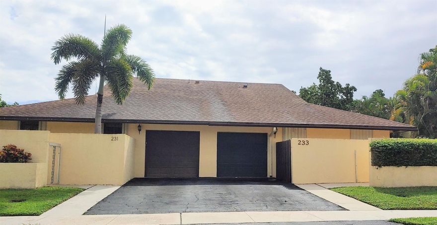 This home needs some TLC and is priced to reflect minor repairs and cosmetics. Add a washer/dryer and one could live here comfortably while remodeling to their taste! Expand your 'under air' square footage just by opening 3 sliding glass doors in your cathedral living/great room that will extend entertainment area to your enclosed Florida room with peaceful water views. The master quarters have two closets: a walk-in and wall to wall. The master bath has 2 separate sink vanities and features sliding glass doors leading to your 2nd fence enclosed courtyard awaiting the artistry of the lucky buyer! Your space to create your secluded sanctuary, add a hot tub, garden or sitting area. Just another unique enhancement this floor plan offers!