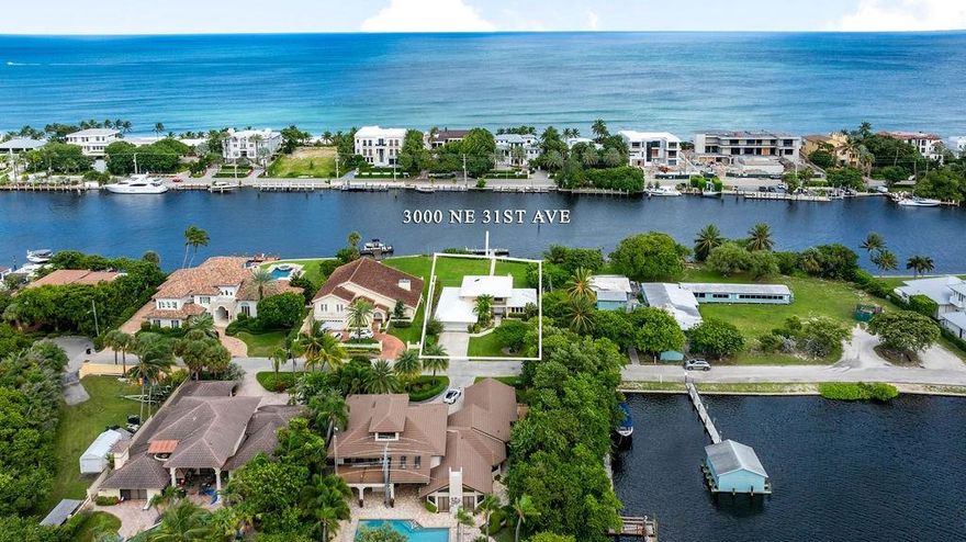 Amazing opportunity to own one of the 5 exclusive residences that are direct intracoastal on Cap's Island. This 19,386 sq ft lot is located within 4 minutes of the Hillsboro Inlet and offers 85 feet of waterfront. You will enjoy clear water views as the blue waters of the Atlantic ocean fill the intracoastal daily. The existing home is currently livable and lived in. This is the site you have been looking for to build your direct intracoastal dream home! The depth of this lot gives you a unique opportunity to have the vibrant activity of the intracoastal with the house located far enough off of the waterway that it is much more private than a typical intracoastal front home. There are not any condos or commercial properties in your view, only the single family residences on Hillsboro Mile!