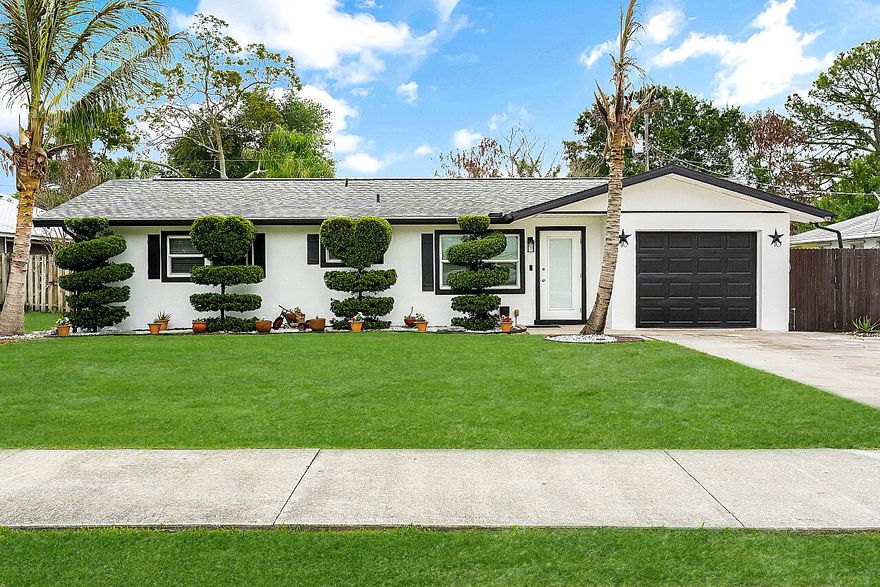 Charming and move-in ready, this 3-bedroom, 2-bath home is centrally located in the heart of Vero Beach with no HOA. Featuring all impact windows for added peace of mind and quiet, this home offers a beautiful and unique kitchen with a large center island perfect for gatherings, homework, meals, and more. Outside, enjoy a fully fenced yard complete with an outdoor shower, shed, and pergola, creating an outdoor space that is just as inviting as the interior. Plenty of room in the back to add a pool or just enjoy some green space. A fantastic opportunity for homeowners and investors alike.
