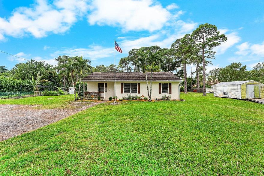 If you're looking for an amazing country home look no further than this stunning 3 bedroom 1 bath ranch style home. This gorgeous home features a kitchen that is second to none, from the custom wall of cabinets to the giant island with quartz tops. This amazing home also features an open concept with vaulted ceilings and beautiful wood like tile. AS you go out back you will step out on to the spacious deck ideal for entertaining! The home sits on  a great 1.15 acre fully fenced lot that features a home garden that is a true food forest, the home also has a huge chicken coop and covered run. This property offers so much space to grow and this home is a must see!