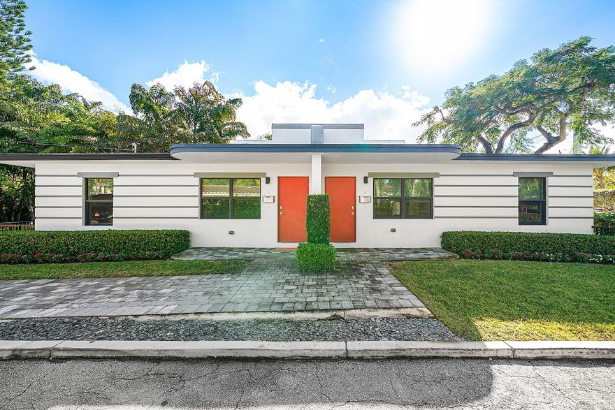 A truly rare opportunity in the heart of Downtown Delray Beach. This one-of-a-kind duplex was fully rebuilt and renovated in 2016 and showcases a distinctive Art Deco vibe in a prime, walkable location just two blocks north of Atlantic Avenue. Step outside and enjoy effortless access to Delray's best dining, nightlife, boutiques, and entertainment, no car required.

Every major component has been updated, including cabinetry, countertops, appliances, flooring, windows, and roof, making this a completely turnkey, low-maintenance investment. Each unit is a 2-bedroom, 1-bath residence with its own washer and dryer, private fenced yard, and thoughtfully designed interiors.

This is a proven income-producing property, currently operating as an active Airbnb and VRBO, and professionally managed by a full-service management company, allowing for truly hands-off ownership.

Just minutes from the beach and steps from the vibrant energy of Atlantic Avenue, this property offers the perfect blend of lifestyle and returns, walkable downtown living paired with strong rental performance in one of South Florida's most desirable markets.