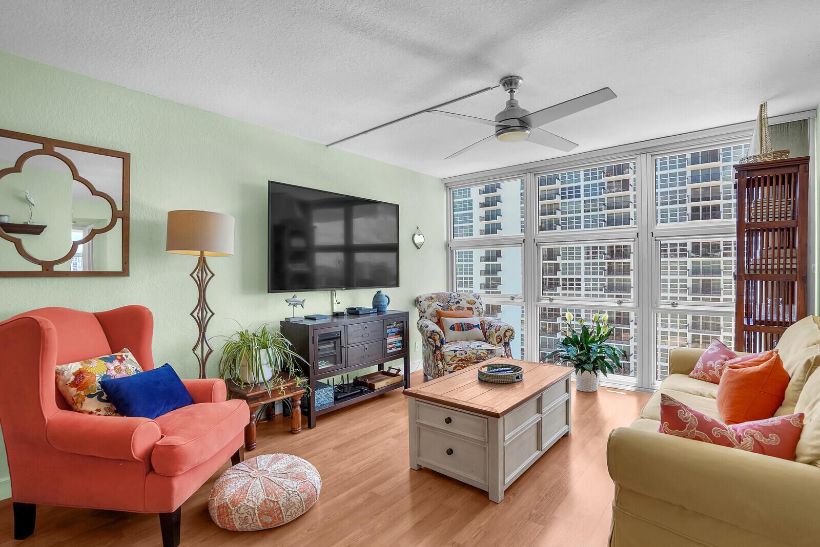 Available October 1st for annual rental, this updated 2BR/2BA condo is perched on the 11th floor of the modern and secure Silver Thatch building. Enjoy breathtaking ocean and Intracoastal views from every room through floor-to-ceiling impact windows, or relax with sunrises and sunsets from TWO private balconies. The bright, open layout features a stylish kitchen with wood cabinetry, granite countertops, and stainless steel appliances, complemented by tile and carpet flooring.Fully furnished for your convenience, this residence includes one garage parking space, bike storage, and additional storage. Resort-style amenities abound--24-hour concierge, heated pool, newly upgraded pool deck with outdoor kitchen, tennis and pickleball courts, fitness center, sauna, pool table,