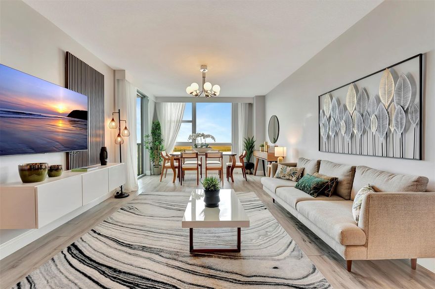 Turnkey furnished by an architect. Enjoy this 2/2 condo with 1,165 sq ft, with an open kitchen and breathtaking views from the 23rd floor. LED strip lights on all the curtains. Brand new LG full-size washer and dryer with WiFi control. Enjoy a luxury resort-style living building with 24-hour security, and amenities such as a fitness center, SPA, sauna, lagoon-style pool, jacuzzi, cabanas, billiard room, business center, tennis courts, and BBQ area. Within a walking distance to the Sawgrass Mills largest luxury outlet stores, very close to the Panthers Arena, and a 30-minute drive to Fort Lauderdale International Airport.