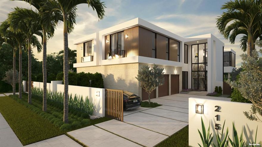 Located two short blocks north of Atlantic Ave in theprestigious Palm Trail neighborhood, these expansivecourtyard homes are within easy walking distance of thedowntown and beaches.  Generous indoor/outdoor entertaining areas flow between the dramatic glass tower entry with floating stairs, oversized great room and separate ground floor club room. The home is another masterful collaboration of award winning builder Azure Development and architect Richard Jones. The two story residence boasts 4,365 SF under air and 5,366 total SF and includes 4 bedrooms, 4 full baths and two half baths, a large club room, three car garage, a private gated motor court and a large private wrap around pool. The ground floor features voluminous 12' ceilings with glass wrapping the entire great room.