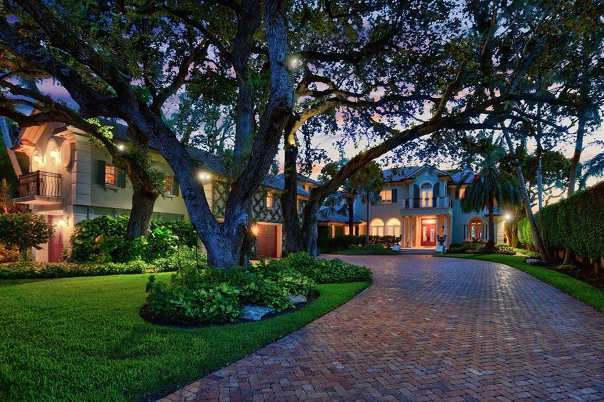 This prestigious Hypoluxo Island Estate is  11,981-SQFT on more than 1/2acre on main west ICW, offers a rare opportunity to enjoy casual poolside relaxation and gracious entertaining along with yachting. Its deep-water dock (8 Ft+ water depth) can accommodate approximately +/-100-foot yacht +more boats/toys. Guest/Crew/Garage apartment 1/1 with Kitchen/LR. The fully gated private 2 story gracious Georgian home with 6 bed and 7 Full bath, 2 half baths.Upon entering the opulent foyer, circular domed stair hall and central gallery, one looks across the formal living room with its soaring 30-foot ceiling and entire western wall of arched glass windows with luscious tropical gardens, water views sunsets,overiszed pool and spa, sun decks, patios, covered loggia... (see supplement for full remar