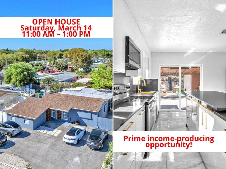 INVITE: Brunch & Property Preview - Saturday, March 14h, 11:00 AM - 1:00 PM (RSVP encouraged). Highest and Best offers due by Thursday, March 20th, at 5:00 PM.Prime income-producing opportunity! This 2BR/1BA home plus den offers both comfortable living and excellent income potential, with an estimated rental projection of up to $62,400 per year. Renovated with over $100,000 in improvements, including a newer roof (2021), Newer A/C compressor, and septic system serviced within the past year. Situated on a 6,764 SF lot and elevated approximately 3 feet above street level. Features include a Florida room, utility room, porch, asphalt driveway, patio areas, and ample parking. Spacious backyard ideal for entertaining or relaxing. ,
