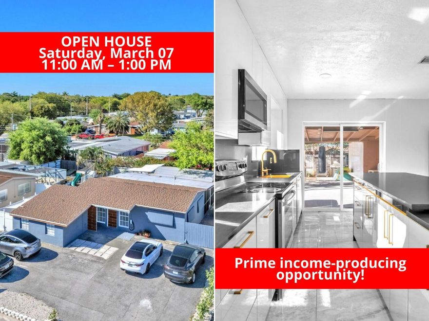 INVITE: Brunch & Property Preview - Saturday, March 7th, 11:00 AM - 1:00 PM (RSVP encouraged). Highest and Best offers due by Thursday, March 13th, at 5:00 PM.Prime income-producing opportunity! This 2BR/1BA home plus den offers both comfortable living and excellent income potential, with an estimated rental projection of up to $62,400 per year. Renovated with over $100,000 in improvements, including a newer roof (2021), Newer A/C compressor, and septic system serviced within the past year. Situated on a 6,764 SF lot and elevated approximately 3 feet above street level. Features include a Florida room, utility room, porch, asphalt driveway, patio areas, and ample parking. Spacious backyard ideal for entertaining or relaxing. ,
