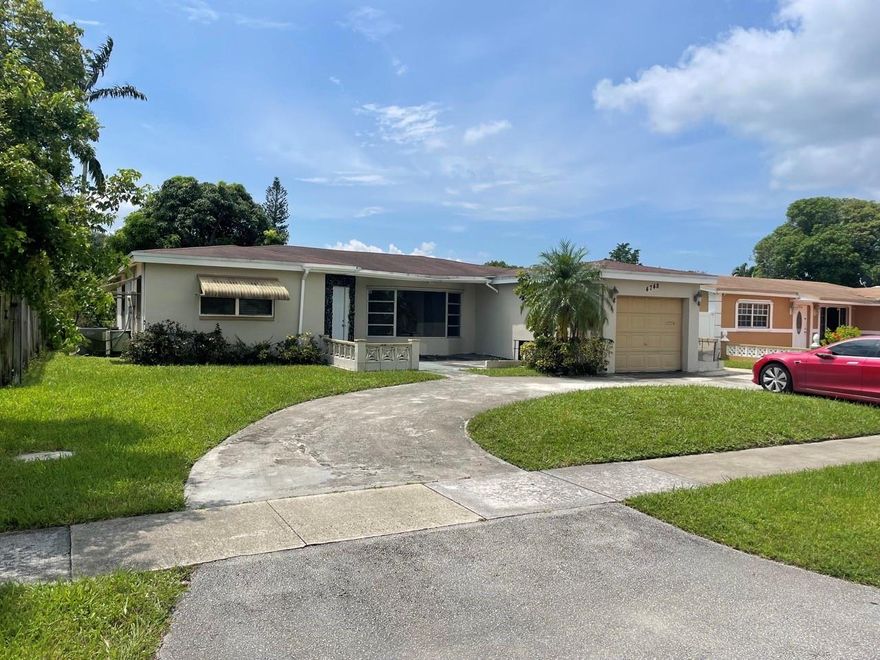 Discover your dream home in a desirable neighborhood! This 3BR/2BA gem features complete tile flooring, a sunken living room, and a formal dining room with pool and lake views. The spacious great room offers more pool and lake vistas, while a utility room simplifies laundry. The garage is converted into an entertainment room, easily reconverted. The remodeled bathrooms add luxury. The AC is from 2018, and the roof is just 13 years young. With a large circular driveway for ample parking, this property blends style, function, and outdoor tranquility—don't miss it!