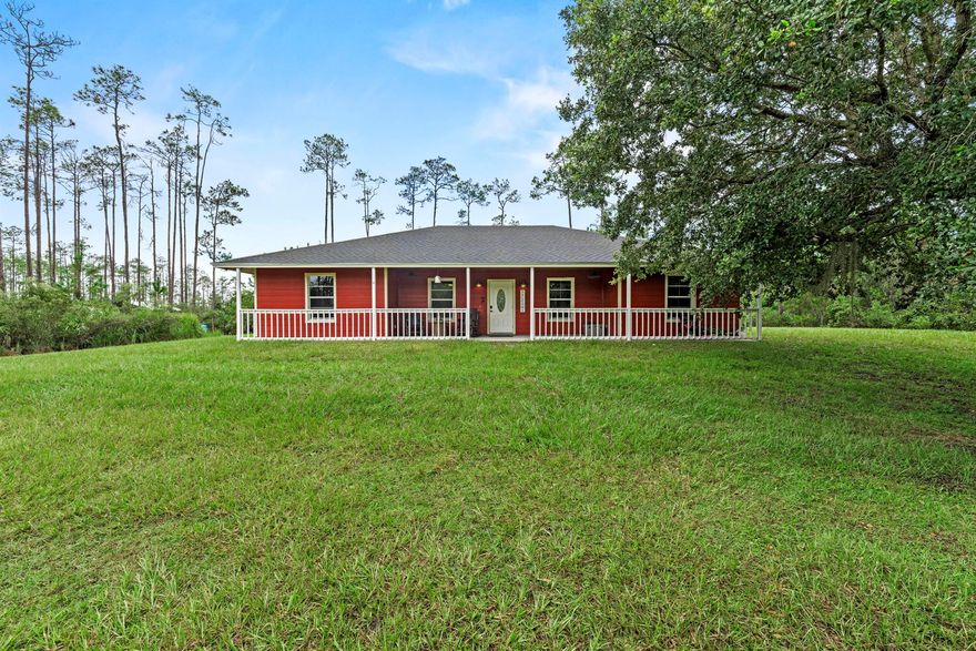 Your 2.53-acre country retreat awaits at the exclusive Indian Hammock Hunt & Riding Club. Tucked among lush, mature native trees, this freshly painted three-bedroom, two-bath home offers the perfect escape into nature. From the welcoming front porch, enjoy the peaceful sights and sounds of deer, wild turkey, quail, and even horses nearby.Inside, the home has been thoughtfully updated with brand new kitchen appliances, including a stove, refrigerator, and dishwasher, along with new windows, a new A/C thermostat, and a new water softener system and pump. Move-in ready and surrounded by serenity, it's the ideal blend of modern comfort and natural beauty.For guests, two charming cottages provide inviting accommodations for weekend visits. Horse lovers will appreciate the