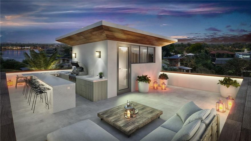 Live the Vacation Lifestyle all Year-Round! Limited opportunity to own a NEW luxury townhome just TWO blocks from the ocean. Take your Golfcart or casually walk to the beach, dining, & Boutique Shops within minutes. Enjoy Breathtaking Ocean views, Sunrises, & Stunning City Sunsets from the Spacious 4th Floor rooftop terrace with a Summer kitchen. All units receive finishings such as High Ceilings, Over-Sized Master Bedroom/Bathroom Suite with balcony & optional wet bar. Private Elevator, Floating staircase, glass rails, Gourmet kitchen with high-end appliances such as Wolf Gas Cooktop, Sub Zero Fridge & more-Corner Unit with Windows on each level for more sunlight/Ventilation  2.5 Car Garage - With parking for Golfcart--Buy Now & select the finishes to fit your personal desires and tastes.