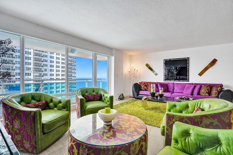 Situated on the SUB-PENTHOUSE floor, this unit offers breathtaking panoramic views of the ocean and coastline. With its prime beachfront location, residents can enjoy direct access to the pristine sandy beaches and sparkling waters. The spacious living area is flooded with natural light, creating a bright and airy atmosphere. The open floor plan seamlessly connects the living, dining, and kitchen areas, making it ideal for both relaxation and entertaining. The kitchen is a true culinary haven, equipped with top-of-the-line appliances, stylish countertops, and ample storage space. Spacious laundry room. The generously sized bedrooms offer serene ocean views. Amenities include a swimming pool, fitness center, and GARAGE parking. Walking distance to upscale dining and entertainment options.