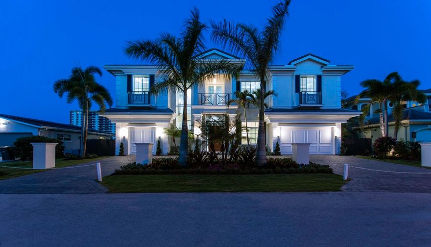 Brand New Direct Intracoastal Modern Contemporary Dream Home.  State of the Art Movie Theater,Game Room Loft Area, Wood Panel Library, 5 Suites, 7 1/2 Baths, Resort Style Pool and Spa, Incredible Ceiling Work, Spectacular Gourmet Kitchen, Electric Fireplace, Generator, Elevator, Smart House, On-Pilings, Intracoastal Views Galore.  See survey in document section.