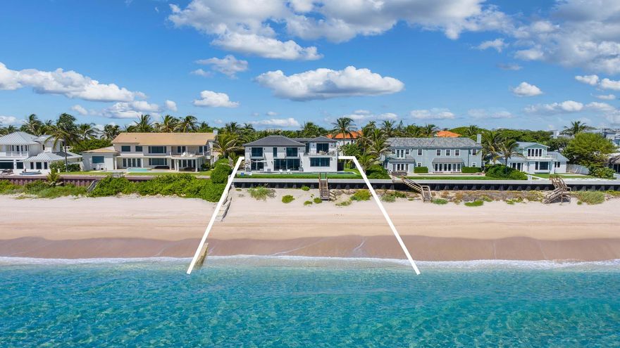 Offered furnished, this direct Oceanfront estate was completely rebuilt in 2019. Designed by Randall Stofft Architects and built to the highest of standards, this contemporary residence is move-in ready. The residence sits high above the ocean boasting wide water views with new seawall. Full of natural light, the home offers a clean, contemporary feel throughout. Features include ground floor primary suite overlooking the ocean; custom top-of-the-line seaside kitchen; elegant bar; three en suite guest bedrooms plus office; guest house; and two garage bays. Manicured and private grounds offer a stunning pool with spa overlooking the ocean with path to beach. Enjoy the short distance to Delray Beach and Palm Beach for exceptional dining and shopping. This is oceanfront living at its best. FEATURES
" Approximately 79 feet of direct oceanfrontage with private beach path
" Contemporary design by Randall Stofft Architects and rebuilt in 2019
" Quality workmanship and top-of-the-line finishes
" 5 bedrooms plus office / 6.1 baths
" 3,837 square feet under air / 4,803 total square feet
" Open floor plan with volume ceilings
" Stunning glass door entryway opens to scenic ocean views
" Impressive stairway
" Living and dining room with elegant bar and wine cooler
" Custom kitchen overlooking the pool and ocean with Wolfe and Sub-Zero appliances; abundant cabinets and counter space; and large island with seating
" First floor primary wing with access to pool; sleek primary bath and walk-in closet
" Three en suite bedrooms plus office
" Guest house with bedroom, bathroom and closet
" Seaside pool with spa; spacious terrace; and outdoor shower
" Expansive balcony with views of the ocean
" Decorative drive and front terrace for outdoor entertaining and dining
" Manicured grounds with turf
" Private path to beach
" New seawall
" Two separate garages; car lift
" Hidden Murphy closet system in art studio
" Impact glass windows and doors
" Upgraded audio system
" Backyard audio system
" Security system; custom electronics, cameras and lighting
" Nest doorbell
" Newer AC units 
" Newer electric
" Town of Ocean Ridge has a dedicated Town Hall and private police department with patrol
This contemporary oceanfront residence offers the very best in luxury living. Come home to Ocean Ridge.