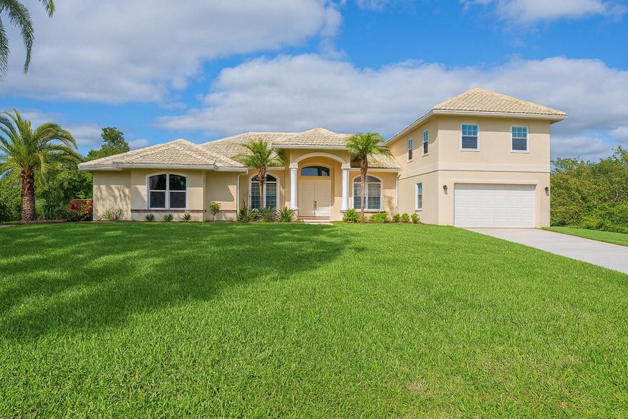 Poured concrete, over 150 yr maintain-free , doesnt crumple at hurricane like CBS would , looks brand new , last chance to buy in PB Country  Estates before prices double up as recent last lot sold for 1,1 ,  lot value of this home is   1.3  UNCOMPARABLE location 5 min to town yet quite country living , 10 min. to beach , shops, restaurants ,golf, hospital etc. Best A + Schools , facing a beutiful mansion , house sits up high , Upscale area , equestrian ,  build additional rental home , or  extend the house with addition , and build in law suit  turn it into  3  million estate ,  high ceilings , all updated , all new A/C  pool equip , grg door , fence, floors all fresh paint , large screened patio, at original price buyer would have paid  all closings costs & compensations not in new prc  Upscale, best schools , V.S. 10 min beach, updated, high, ceilings, Equestrian ,build addition & quest hm sell  3 M,  pool , 1.25 acr corner lot facing mansion ! , open floor plan. formal dining , living rm, , breakfast nook, granite bar, family rm - brand-new grey cork floors. stainles applis , new crystal chandeliers, blinds, new high-tech A/C , split floor plan , garage is living space under A.C , jacuzzi , large recent price inl closing costs & compansations  paid by seller  , rec area , basketball ,play grd , racquetbal etc , no city tax , dead end  street ,  quite ,city water, paved rd  ,selling on lot value , Exceptional lot with endless possibilities  to build up ! You can build 2 nd story or/ &    another addition on the East side attached or 2 story detached rental home driveway  from paved rd ,  & guest home on north west corner & a  workshop or garages Endless possibilities ! , great investment opportunity  to turn this to a $ 3 Mil Estate  ! Must see !  tear down Lot sold for  $ 1.1 Mil on busy street  Open house on weekends