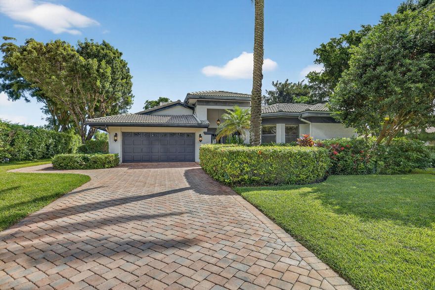A beautiful Courtyard entrance and amazing 5 acre lake/golf views provide a most serene setting to this custom home set on 1/2 acre, with a perfect floor plan, boasting 3 bedrooms, an office that can provide a fourth sleeping space, 3.5 baths, formal dining and eat in kitchen.  Master Suite includes large bedroom plus Steam shower and Jacuzzi Tub.  Closets galore including enviable Master Closets. The magnificent pool, spa a deck provide an outdoor space for entertaining and personal enjoyment. A full house 26K generator with 500 gallon propane tank keep you cool and lighted if power outages occur.