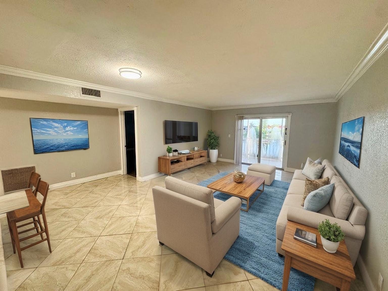 Nestled within the tranquil setting of Lakeside Manors South, this meticulously upgraded 3/2 condo offers a harmonious blend of modern amenities & serene living. Situated on the second floor w/ picturesque views of the canal, residents can enjoy a peaceful atmosphere complemented by the soothing sounds of nature. The interior boasts an elegant layout featuring tile flooring throughout, enhancing both aesthetic appeal & ease of maintenance. The kitchen is equipped with high-end SS appliances, catering to culinary enthusiasts & ensuring durability and style. Additionally, the condo includes a full-sized laundry room, quick approval process, potential tenants can transition seamlessly into their new home without unnecessary delays. Water is included further contributing to the affordability.