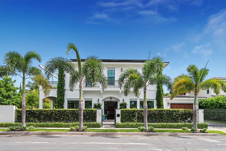Built in 2021 in the 200 block of historic Southland Park, this island-inspired classic is within a short distance to downtown West Palm Beach's restaurants and entertainment venues. Details of this walled residence include an expansive landscaped courtyard garden, open airy floor plan, handsome flooring, decorator ceilings, ribbon fireplace, gourmet kitchen, and luxurious primary suite. As of September 30, 2025, the City of West Palm Beach has officially approved the pool permit for this residence (documentation available upon request).