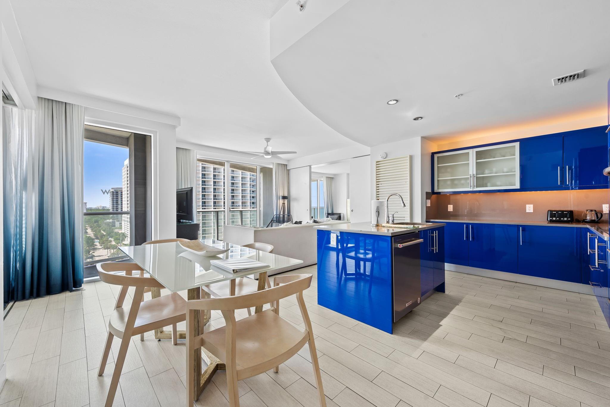 Experience high-rise luxury at 3101 Bayshore Dr, Fort Lauderdale, in the exclusive W Residences. This 1,214 sq ft fully furnished condo includes two bedrooms, two bathrooms, and three private balconies with sweeping northeastern ocean views.
The gourmet kitchen features premium stainless steel appliances, double refrigerator, island, and cooktop, while the primary suite offers a walk-in closet and spa-style bath with Jacuzzi tub, soaking tub, and separate shower.
Residents enjoy resort-style amenities: heated pool, spa, gym, billiards, lounge, concierge, valet, 24/7 security, and garage parking—plus direct access to the W’s private beach. Whether as a full-time home or investment, this residence offers rare flexibility in the heart of Fort Lauderdale.