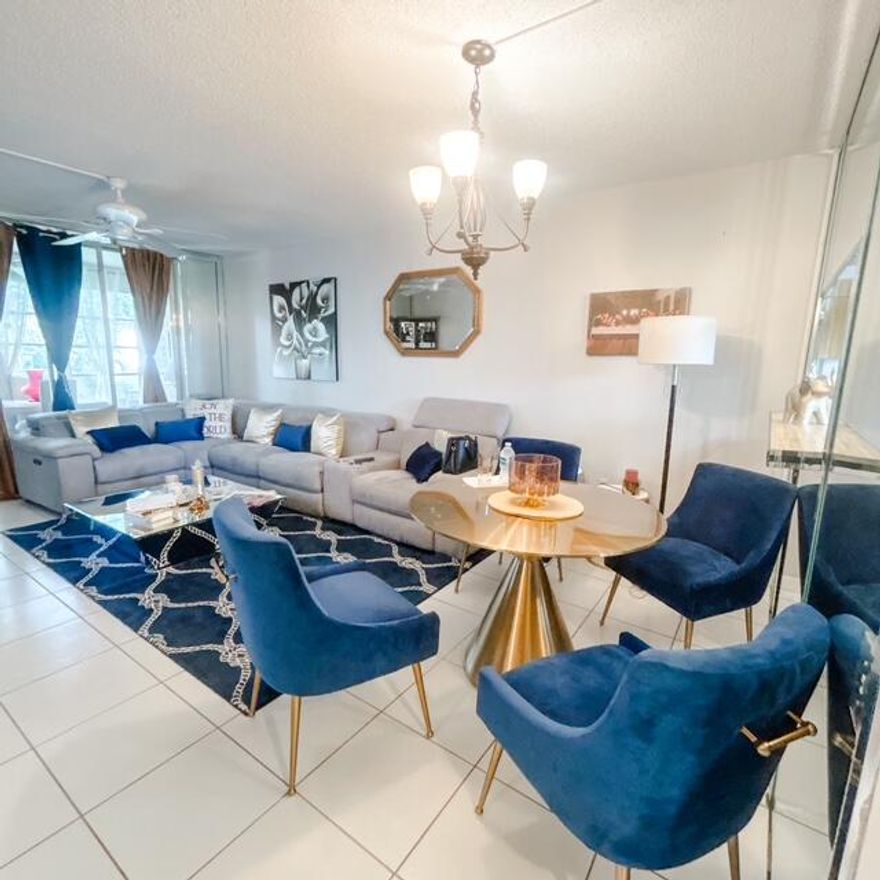 Cozy 1 Bedroom/1 bathroom apartment featuring spacious layout extending to a private balcony. Nice kitchen and ceramic tile throughout the unit. Move-in Ready with the option to purchase with partial, full or unfurnished. Spacious master bedroom with en-suite bath, dressing area, and ample storage. The building offers elevators and laundry rooms on the same floor. HOA include water, sewer, trash, internet and cable. Parking assigned and guest. Very well located near shops, restaurants, shopping plazas, stores, and movie theaters, with easy access to the Sawgrass Expressway and other major roads.