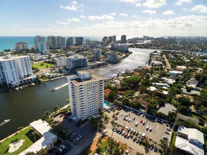 Welcome to Sunrise Tower.   Offering Views of the Intracoastal Waterway South this Impeccably Maintained Unit is offered Fully Furnished.   Impact Windows and Doors installed 2014.  Large Private Balcony with Waterviews.    Quality Finishes include closet cabinetry, Baldwin door Knobs and Plantation Shutters Throughout.  Washer and Dryer in Unit installed Fully Permitted.  Fully Funded Reserves for 2024.  Just 4/10 of a Mile Walk to Beautiful Fort Lauderdale Beach, Bonnet House Museum and Gardens, Hugh Taylor Birch State Park, Galleria Mall, Publix and local Restaurants.   Catch the Water Taxi just a few feet away or play Tennis , Pickleball, baseball & enjoy the dog park close by in George English Park.
