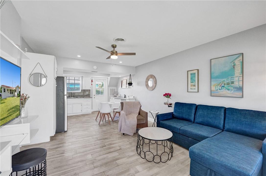 This fully furnished 2-bedroom, 1-bath home is perfectly located just minutes from pristine beaches, vibrant downtown, shopping, and local eateries. Inside, enjoy a brand-new kitchen with quartz and stainless steel appliances, updated bathrooms, a convenient dishwasher, and a dedicated laundry room. Step outside to your own private fenced yard with a spacious patio and a spacious shed for extra storage. Two parking spaces included for your convenience. Don’t miss this move-in-ready gem — unpack and start living the beach lifestyle today! Pets welcome! WATER/TRASH/SEWER INCLUDED IN RENT. First, Last and Security. Quick Approval. Short lease terms available: CALL FOR PRICING.