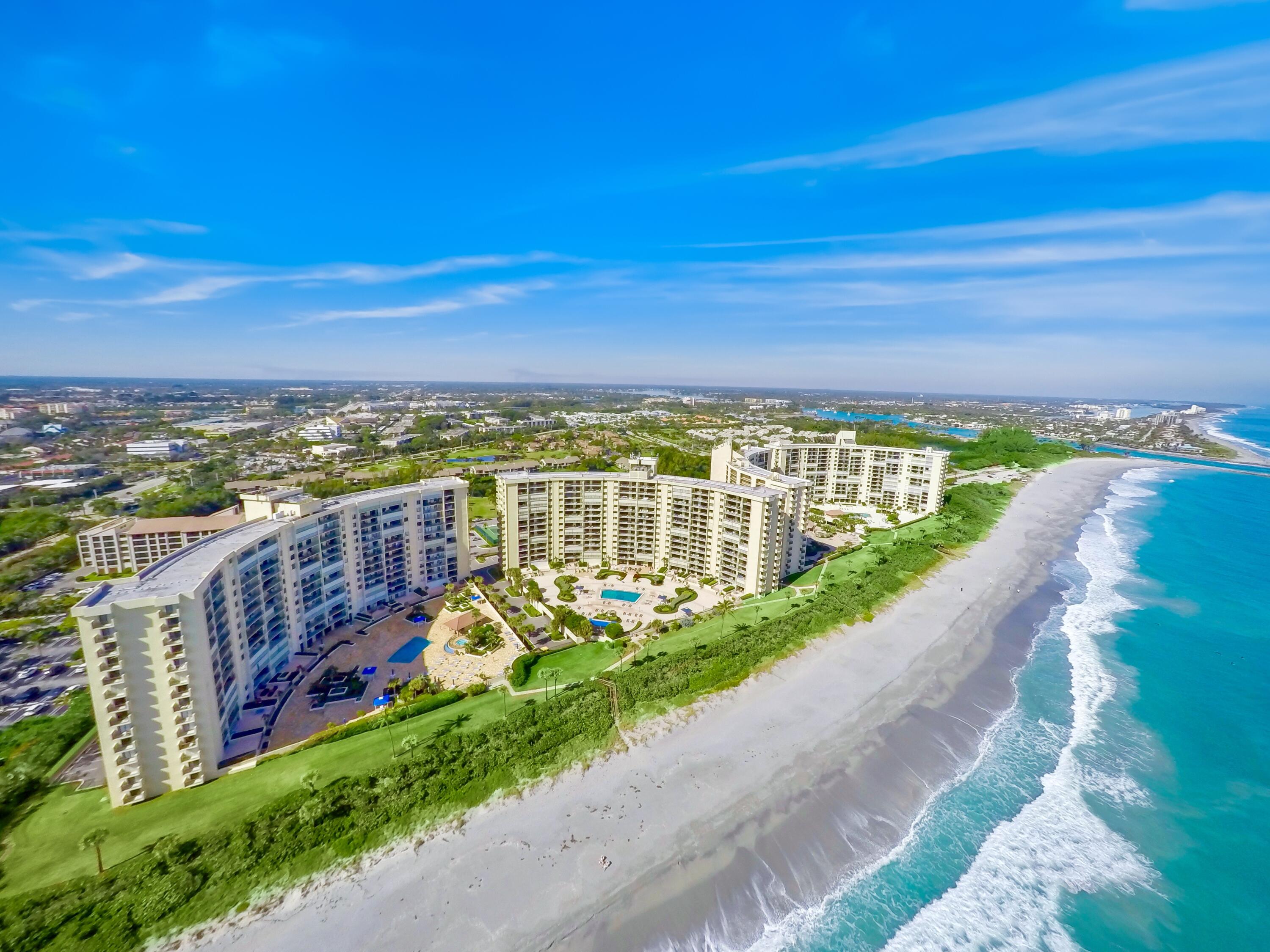 Available Jan Feb and March 2026. 3 month lease only. No construction planned in this building. Directly on the beach in Jupiter. Completely remodeled, 9th floor end unit offers 2 bedrooms and 2 baths. End units are larger, and offer more privacy. Due East ocean view. King primary bedroom with private bath and walk in closet. Guest bedroom has 2 comfortable bunk beds. Stylish and fresh decor. Seasonal Rent - $8500 + 13 sales tax Security Deposit - $5000 Exit Clean - $250 Rental Application - $150 Rent includes all utilities with a cap on electric at $100 / month.