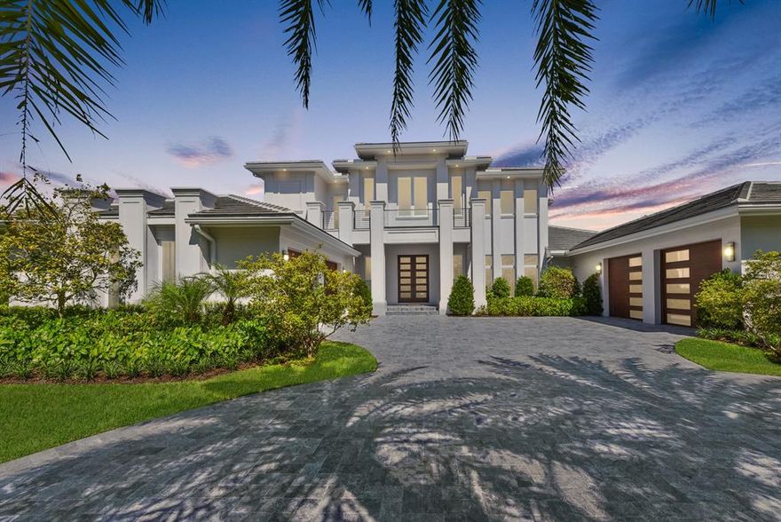 This newly completed contemporary residence was designed with dramatic space, openness and exceptional attention to modern detail. Located on a private cul-de-sac and a lushly landscaped one acre plus homesite, there is room to breathe and spread out.  Featured are 7 bedrooms, 8.2 baths, clean lines, high ceilings, ultra luxury finishes, a downstairs master suite with dual baths, media room, library, elevator, two bars, a temperature controlled wine room, double two car garages, multiple covered patios, an exterior barbecue along with a detached guest house / office space with a covered party gazebo. An open pool (with protective child gate) and spa has exceptional patio space in addition to the tremendous rear yard for year round activities.     ...See More for full Property details.