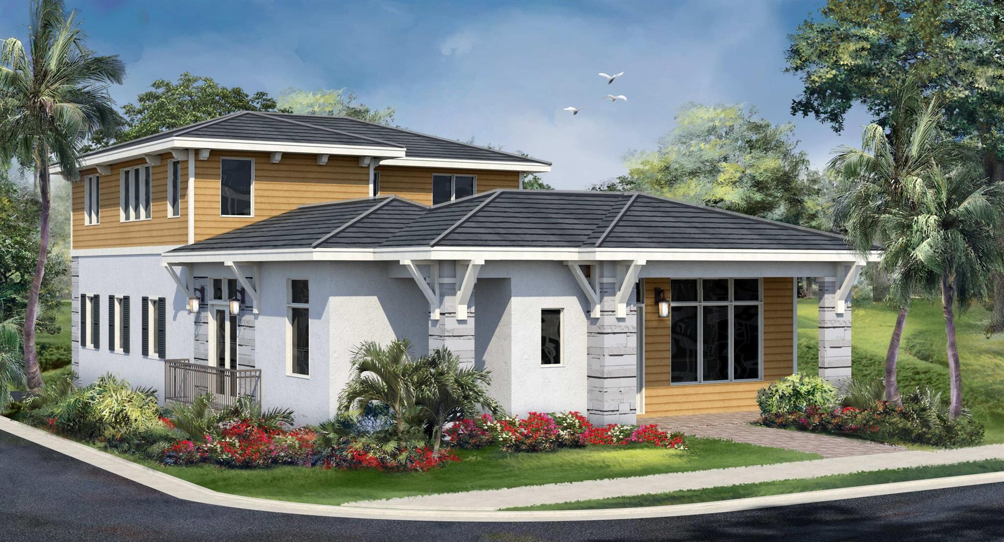 New Construction Courtyard Home with Main-Level Owner's Suite | Stuart Florida Waterfront LivingDiscover sophisticated living in this stunning new construction courtyard-style home featuring the convenience of a first-floor owner's suite. This exceptional two-story residence offers seamless indoor-outdoor design with the main-level master bedroom providing single-story living comfort. Located steps from the Saint Lucie River in one of Stuart's most peaceful and tranquil neighborhoods, this contemporary home combines modern luxury with a Florida coastal lifestyle.The chef-inspired gourmet kitchen anchors the home with the GE Cafe line of professional-grade appointments, including a 36'' induction cooktop, double-wall ovens,