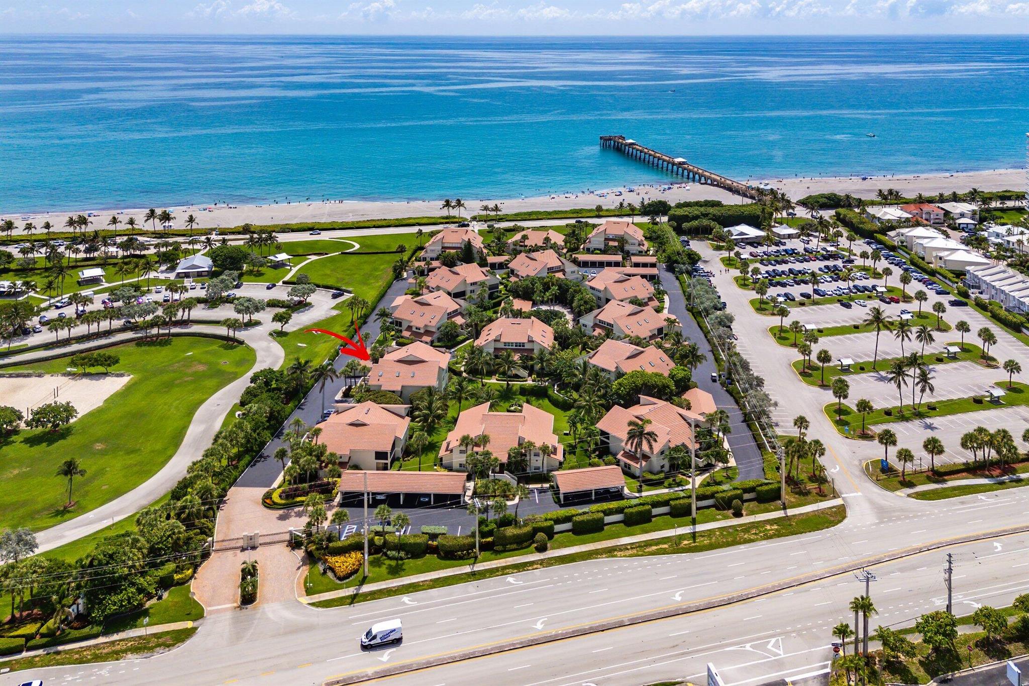 Welcome to your seasonal escape in sunny Jupiter, Florida--available December 1, 2025, through March 31, 2026! Tucked inside the private, gated, oceanfront community of Beachcomber which has only 52 units. This fully furnished first-floor condominium offers the perfect blend of comfort, convenience, and coastal charm. With 3 spacious bedrooms, 3 updated bathrooms, and 1,700 square feet of beautifully remodeled living space, this beachside retreat is ready to welcome you for a winter season you won't forget. Imagine waking up each morning and taking a stroll to the beach with your coffee in hand, or winding down the day on your screened-in patio with your favorite beverage and a salty breeze. This quiet, gated enclave offers private beach access,