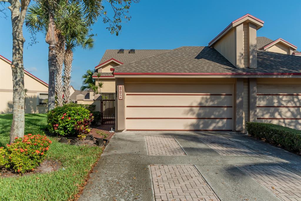 Location, Location! Corner Landings Unit with a panoramic view of the lagoon makes this 2 Bedroom, 2.5 Bath, 2 Car Garage plus Loft a rare find! Large windows in the Living and Dining Room have new impact hurricane windows and the enclosed patio has a motorized hurricane shutter. A large living/dining room overlooks the courtyard entrance. New laminate wood flooring, The master suite located on the first floor offers a walk-in closet and a separate dressing area. The 2nd floor has a large loft, perfect for an office or playroom! Riverbridge offers a beautiful clubhouse, 2 heated swimming pools, playground, tennis courts The HOA fee includes Insurance, 24hr. manned gated entrance, lawn maintenance,, cable TV and internet.