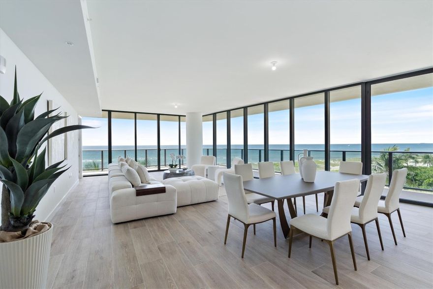 The newest standard of luxury living on the beach - CASAMAR 401 is the premier 4 bedroom floor plan in the building. The entire south side of the building, almost 4700 sqft inside and out, wrapped in glass. Spacious living areas ideal for entertaining that open to the east and west balconies for indoor-outdoor living. Finished with italian kitchen cabinetry, wolf & sub zero appliances including an espresso machine and gas range. Spa like primary suite with 2 walk in closets. 3 ensuite guest rooms and large flexible den. Includes 2 parking spaces 1 is self parkResort style amenities: sunrise & sunset pools, cabanas, bbq area, fitness center with saunas, concierge, valet, club lounge, VR golf simulator, pickleball court, water-sport storage and security.