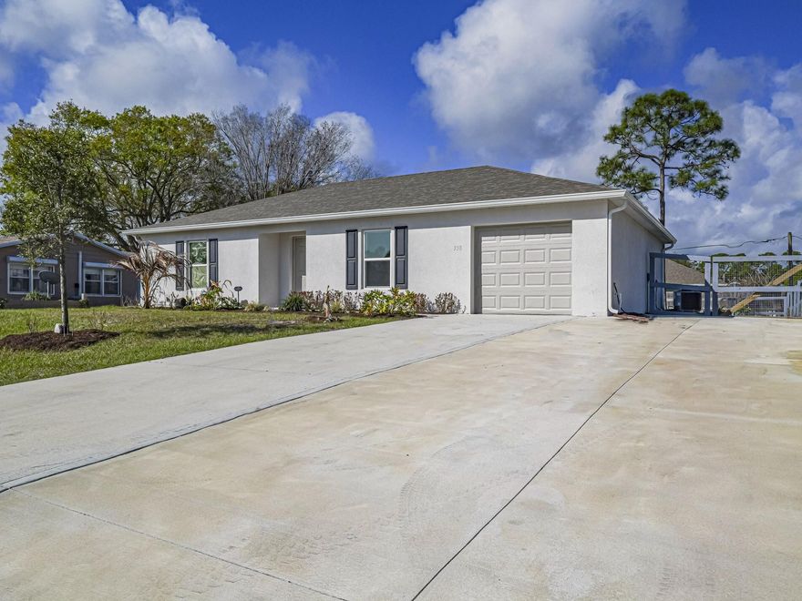 NEWER CONSTRUCTION • NO HOA • RV & BOAT PARKING. Welcome home to 358 Benschop Street in beautiful Sebastian, Florida, where coastal living meets a rustic homestead lifestyle. Built in 2023 with solid concrete block construction, this move-in ready home offers peace of mind with a 2023 roof, A/C, water heater and hurricane-rated construction to current building codes. Situated on a spacious property with NO HOA and no restrictions, you have the freedom to truly enjoy your property. Bring your boats, RVs, and outdoor toys -- the extended driveway provides plenty of parking and flexibility. The fully fenced yard creates a private outdoor space perfect for pets, gardening, or relaxing Florida evenings. The property also features a plethora of rare and exotic fruits and vegetables, including or organic blueberries, Malaysian coconut, and Oranegro avocado, making it ideal for those seeking homestead living or a backyard food garden. Enjoy the best of both worlds -- peaceful living with room to grow, while still being just minutes from Sebastian's riverfront, beaches, marinas, parks, and local dining. Properties offering new construction, no HOA, RV/boat parking, and homestead potential are rare in Sebastian.
Come experience the lifestyle this special property has to offer