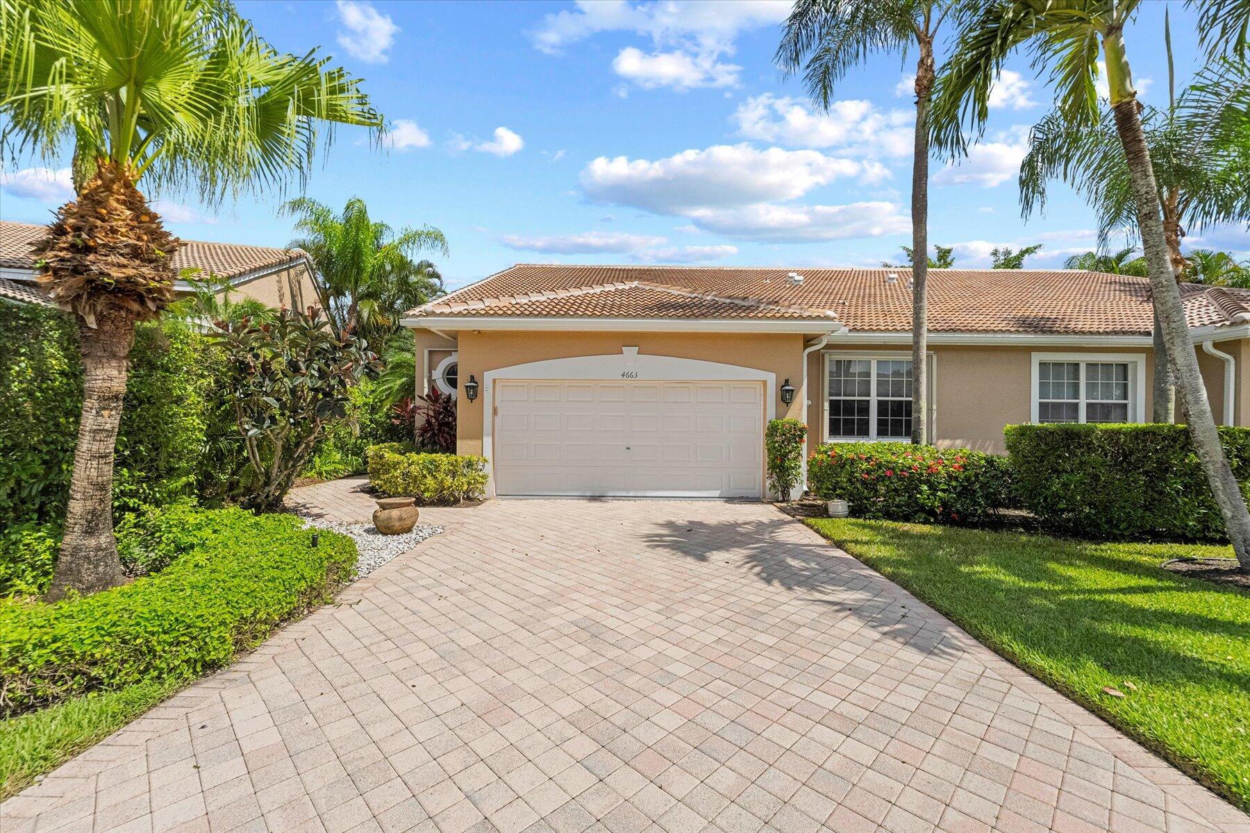 Come enjoy the Wycliffe lifestyle in this comfortable villa, available for rent with a golf cart included. The home features a practical layout, a large private backyard, and a pleasant outdoor space--perfect for relaxing or entertaining. A Platinum Golf Membership is available for transfer, giving you full access to championship golf, tennis, fitness center, spa, dining, social events, and more. Located within the gated Wycliffe Golf & Country Club, this is a great opportunity to enjoy resort-style living in Palm Beach County.