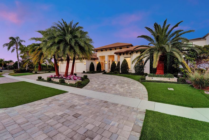 Discover luxury living at its finest in this stunning 4-bedroom, 6-bathroom residence nestled on a serene cul-de-sac within the prestigious Delaire Country Club. Built in 2014 and meticulously maintained, this home exudes sophistication and charm, showcasing exquisite details throughout. Step into a grand foyer with soaring ceilings and gleaming marble floors that lead to expansive living areas filled with natural light. The chef's kitchen features top-of-the-line Thermador appliances, a double oven, natural gas stove, and ample cabinetry. Ideal for entertaining, the home boasts a beautifully appointed wet bar and is wired for a wine bar, complemented by Sonos sound system throughout. Each bedroom offers en-suite bathrooms for utmost privacy, including a luxurious primary suite with