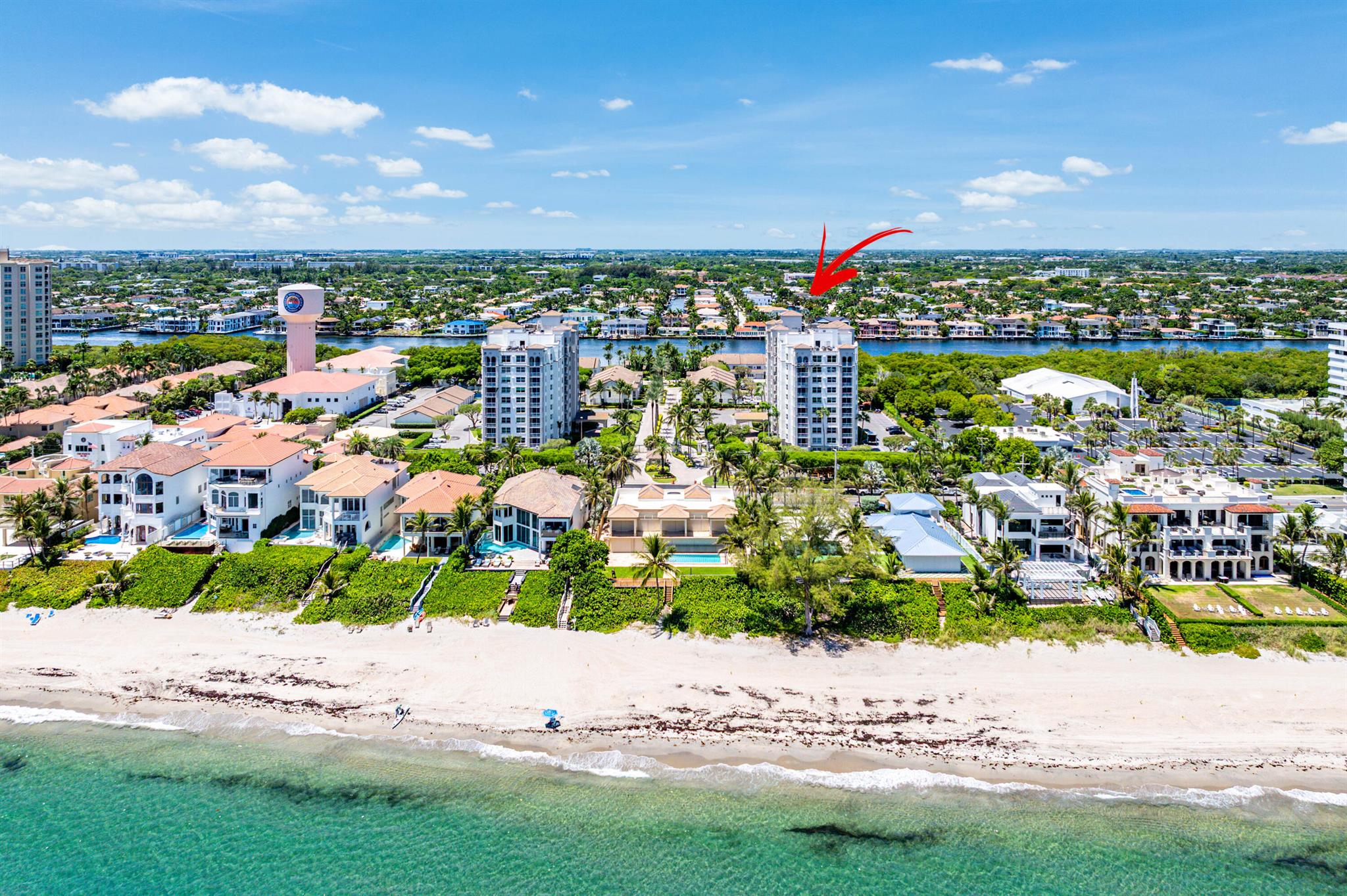 Welcome home to this premier waterfront community in Highland Beach with private beach access. This turn-key 2 bed/2 bath condo offers intracoastal & ocean views. Gourmet chef's kitchen with granite counters, stainless steel appliances, white cabinets, and a breakfast bar. This condo boasts two spacious bedrooms with LVP flooring and large walk-in closets, full laundry room, newer AC & hot water heater, impact glass, and is just steps to the beach. Enjoy resort-style amenities: fitness center, pool, tennis/pickleball, waterfront pier, 24/7 guard gate, and direct private access to the beach. Pet-friendly (2 pets allowed) with no rental waiting period.